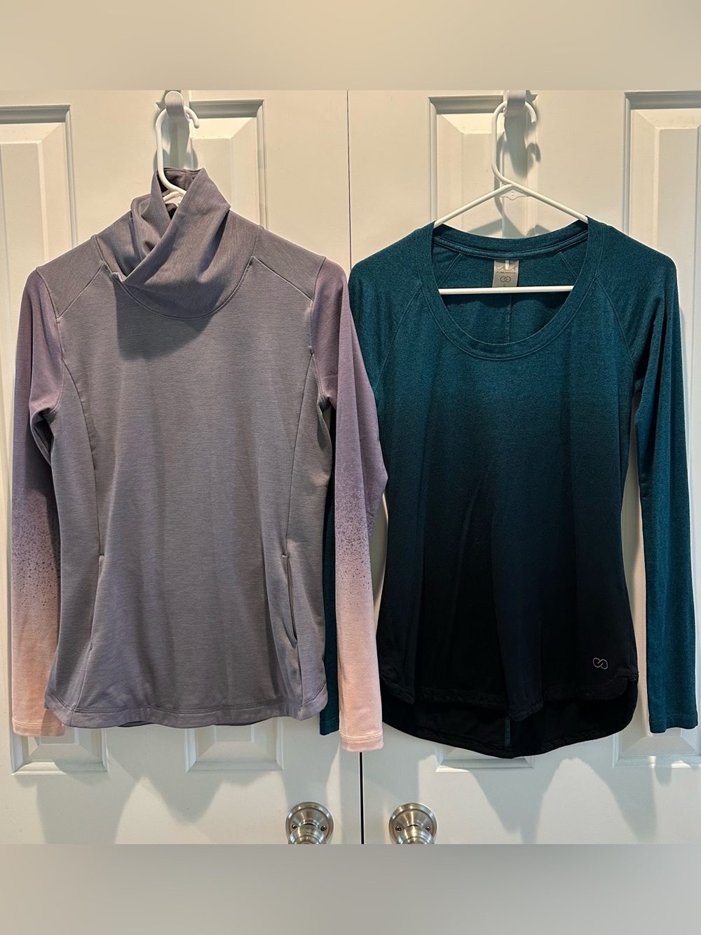 2 Calia by Carrie Underwood Ombré Long Sleeve Athletic Tops S